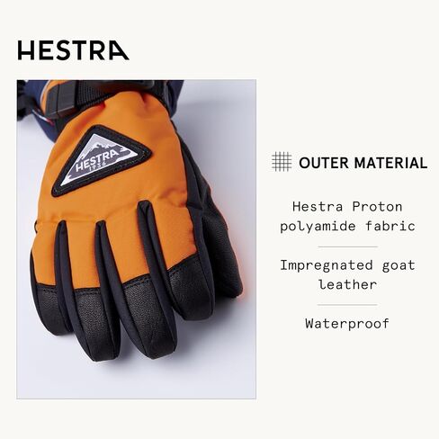 Hestra Skare CZone Junior 5-Finger Glove (Youth 4-13yrs) I Waterproof Glove for Skiing & Playing in The Snow in Saudi Arabia