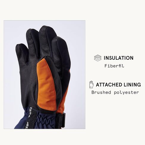 Hestra Skare CZone Junior 5-Finger Glove (Youth 4-13yrs) I Waterproof Glove for Skiing & Playing in The Snow in Saudi Arabia