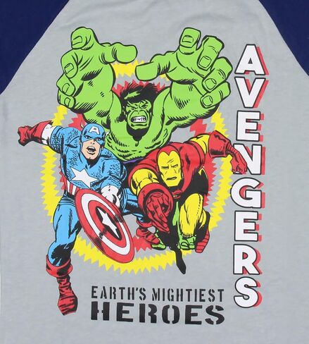 تي شيرت Marvel Avengers للأولاد Hulk Iron Man Captain America Superhero Jersey ذو مخطط مزدوج in Saudi Arabia