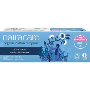 Natracare Organic Non Applicator Tampons Super Plus 20 Per Pack