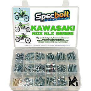 250pc Specbolt Kawasaki KDX Two Stroke Bolt Kit for Maintenance & Restoration of Dirtbike OEM Spec Fastener KDX80 KDX125 KDX175 KDX200 KDX220 KDX250 & KDX450