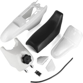 PW50 Plastics, PW50 Fender Seat Gas Fuel Tank Body Kit for PEEWEE 50 PW50 PY50 Kid Bikes (White)