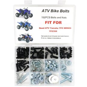 Xitomer 121 PCS Plastics Engine Body Frame Exhaust Bolts Kit Fit for Banshee YFZ350 ATV/Raptor 50 80 90 125 250 350 600 660 700R Raptor,Motorcycle Bolts Kit