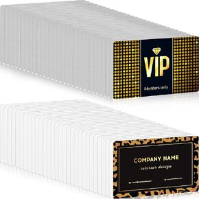 120 Pieces Sublimation Metal Business Cards 0.22 mm Thick Aluminum Blank Metal Color UV Print Name Cards for 3.4 x 2.1 x 0.009 Inches (White, Silver)