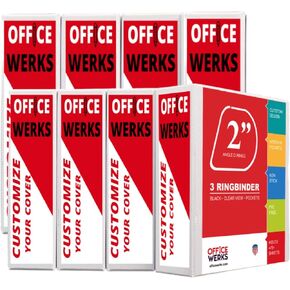 3 مجلدات حلقية، 8 عبوات من غلاف عالي التحمل بحلقة على شكل حرف D مقاس 2 بوصة مع جيوب لحجم الورقة 8.5 بوصة × 11 بوصة، غطاء شفاف متين غير لاصق وقابل للتخصيص (أبيض) in Kuwait