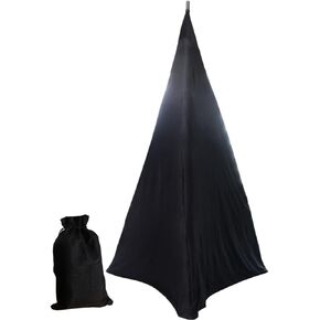 Speaker Stand Cover Stretchable Spandex 3 Sided Triangular DJ Support Floor Speaker Tripod Support Stands Tripod Scrim Covers for Weddings Banquets Events Black (1)