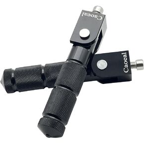 8MM Universal Motorcycle Foldable Foot Pegs Front or Rear Footpeg Electric Bike Pegs 90 Degree Fixed Folding Passenger Pedal Compatible with Honda Suzuki Kawasaki Ducati Aprilia(Black)