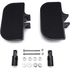 HTTMT- 1 Pair of Rear Passenger Mini Floorboards Footboards Foot Rest Pegs Mounts in Black Compatible With Dyna Fat Bob Low Rider Street Bob Super Glide [P/N: MT216-070-BK]