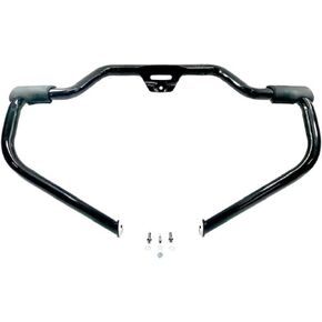 HARLEY DAVIDSON GLOSS BLACK MUSTACHE ENGINE GUARD HIGHWAY BAR CRASH BARS SOFTAIL 49000141 2018-2024 FAT BOY STREET BOB BREAKOUT DELUXE LOW RIDER S SLIM SPORT GLIDE HERITAGE CLASSIC FOOT RESTS PEGS 114