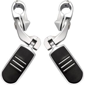 Short Angled Adjustable Highway Footpegs,1.25inch Highway Engine Guard Foot Pegs for Harley Davidson Touring Electra Road Glide Road King Street Glide Softail Sportster