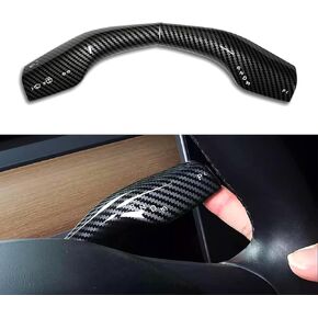 for Tesla Model 3/Y Steering Lever Cover Gear Shift Cover Column Shift modeification Covers Interior Trim Accessories (Glossy Carbon Fiber Pattern)
