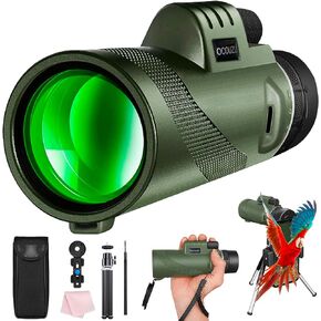 جديد 2024 80x100 تلسكوب أحادي العين عالي الطاقة للبالغين رؤية ليلية منخفضة HD أحادي العين مع محول الهاتف الذكي وحامل ثلاثي القوائم لمشاهدة الطيور طويلة المدى / الصيد / سيارات السباق / المشي لمسافات طويلة in Kuwait