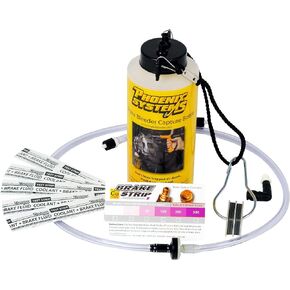 Phoenix Systems 7002-BRK One-Person Brake Bleeder Capture Bottle with Quick Adapter, Check Valve and Hanging Magnet Bonus: 5 Pack Brake Fluid + Coolant Test Strips