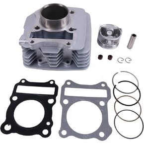 57mm Bore Cylinder Barrel Jug Flat Piston Gasket Kit Compatible with Suzuki GN125 GS125 GZ125 TU125 EN125HU VanVan RV125 DR125 Marauder GN 125 125cc