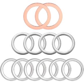 Belleone 12pcs Transfer and Differential Fill/Drain Plug Gaskets Compatible with Toyota Lexus 4Runner, Replace # 90430-18008 12157-10010 90430-24003