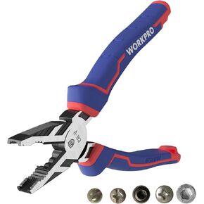 WORKPRO 8" Linesman PRO Screw Extractor Pliers(Combination Pliers) with Unique Non-slip Jaws, Stripped Screw Remover Tool, Lineman Pliers for Quickly Removal of Damaged or Rusted Fasteners