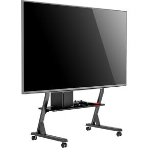 Mount Plus LDT03 Rolling Mobile TV Game Console Cart With Big Shelf For 45"-90" TVs Up To 130 LBS | Height Adjustable Trolley | Max VESA 800x400mm | Playstaion Xbox Console Cart | Portable Game Center