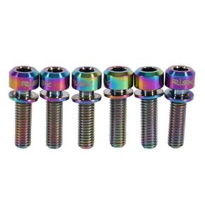 Bicycle Stem Bolts, Alloy M5 x 18mm Bolts Screw with Washers Set for MTB Bicycle Stem(6pcs)