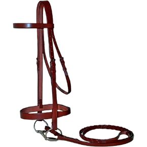 Paris Tack Classic Flat Leather English Hunt Bridle with Laced Reins, Chestnut