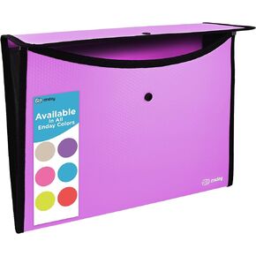 Square Flap Document Holder Blue, Expanding File Folder, A4 Letter Size Reusable Filling Envelopes, Snap Closure Wallet File Pouch Also Available in Pink, Purple, Green, Red, Grey, 1 Pc– by Enday