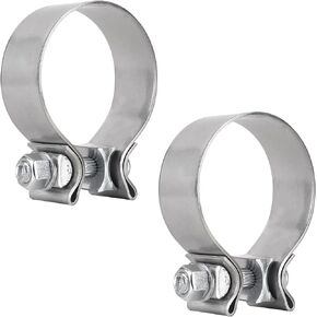 BlueStars 5" Exhaust Clamp, Narrow Band Clamp with 304 Stainless Steel - for Automotive Exhaust Pipes, Mufflers, Catalytic Converters - Sleeve Coupler joins 5" OD-ID slip fit pipe - Pack of 2