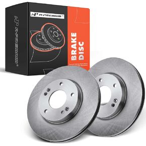 A-Premium 11.02 inch (280mm) Front Vented Disc Brake Rotors Compatible with Select Kia and Hyundai Models - Elantra, Elantra GT, Soul, Forte, Veloster, Forte Koup, Forte5, Kona, Venue, 2-PC Set