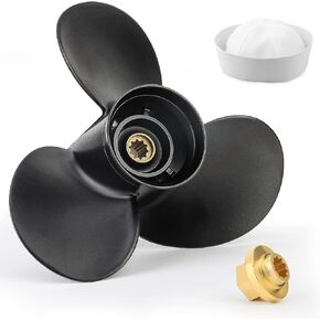 Aluminum Alloy Propeller 10 3/8 x 13 (10 Spline Tooth) OEM Parts No.48-19640A40 Upgrade Aluminum Outboard Propeller fit Mercury Engines 9.9/15/18/20/25HP, RH