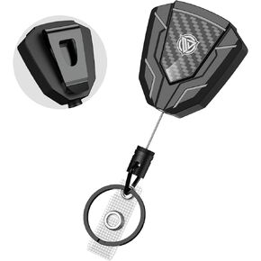 Oaridey Heavy Duty Retractable Keychain with Belt Clip, Retractable Badge Holders, Badge Reels Retractable with Key Ring and 31.8" Steel Cord, 9oz Rebound - 1 Pack