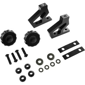 High Lift Jack Mounting Bracket, 11586.04 Off-Road Jack Hood Mounting Bracket Kit, Compatible with Jeep Wrangler JK 2007-2018, Black Lightweight Aluminum Alloy 1 Pair