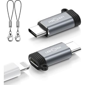 Lightning Female to USB C Male Adapter (2 Pack) Type C Charger Converter Cord Cable for iPhone 15/15 Pro/15 Pro Max/15 Plus,iPad Air,Samsung,Support Charging & Data Transfer,Not for Audio/OTG
