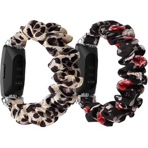 FitTurn Cute Elastic Bands Compatible with Fitbit ACE 3/ ACE 2 Band Small Elastic Cloth Pattern Printed Fabric Wristbands Bracelet Watch Band for Inspire 2 (2pack-5) in Kuwait