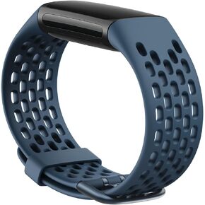 Fitbit Charge 5 Sport Accessory Band, Official Product, Deep Sea, Large