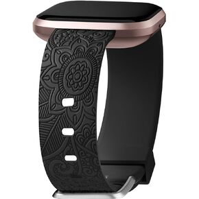 Odbeai Band Compatible with Fitbit Versa 2 Bands, Soft Strap for Versa 2 Bands for Woman, Compatible with Fitbit Versa Band for Women, Cute Fancy Floral Pattern Wristbands for Women
