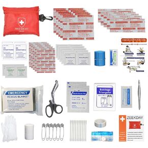 Mini First Aid Kit with Onitment, Emergency Blanket, Small Basic Portable First Aid Kit Perfect for Outdoor, Hiking, Camping,Travel, Home, Office, Vehicle and Workplace