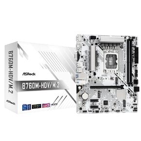 ASRock Motherboard B760M-HDV/M.2 Intel 12th and 13th Generation CPU (LGA1700) Compatible B760 Chipset DDR5 Micro ATX Motherboard