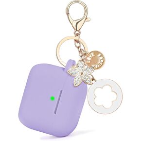 حافظة لأجهزة Airpods 3 - حافظة VISOOM Airpods الجيل الثالث تغطي النساء 2022 سيليكون لأجهزة iPod 3 سماعات أذن حافظة شحن لاسلكية مع سلسلة مفاتيح Girl Bling لـ Apple Airpod Gen 3 (شاي الحليب)