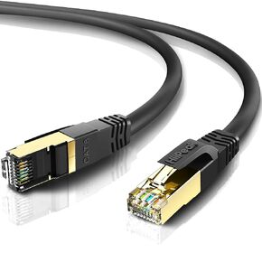 Cat8 Ethernet Cable 3FT, Indoor Outdoor, Heavy Duty High Speed 26AWG Cat8 Network LAN Cable 2000Mhz, 40Gbps with Gold Plated RJ45 Connector, Weatherproof S/FTP UV Resistant for Router,Modem,PC Green