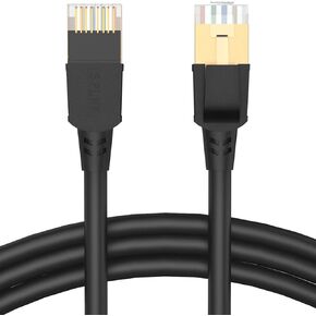 ATTMONO Cat8 Ethernet Cable, Professional Network Patch Cable 40Gbps 2000Mhz S/FTP LAN Wires, High Speed Internet Cable Cord with RJ45 Gold Plated Connector for Modem, Router, PC