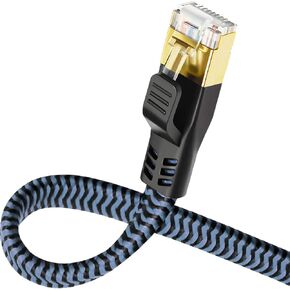 كابل إيثرنت Yauhody CAT 8 بطول 6 أقدام (عبوة من قطعتين)، كابل CAT8 عالي السرعة للألعاب 40 جيجابت في الثانية 2000 ميجاهرتز، سلك RJ45 مضفر متين لشبكة الإنترنت LAN محمي لجهاز PS5/جهاز التوجيه/المودم/الكمبيوتر الشخصي/التلفزيون in Kuwait