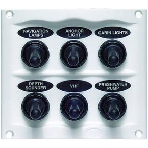 BEP 900-6WPW Splash Proof Panel - 6 Way - White