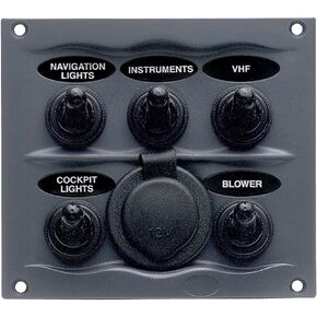 BEP 900-5WPS Black Waterproof Panel with 5 Switches