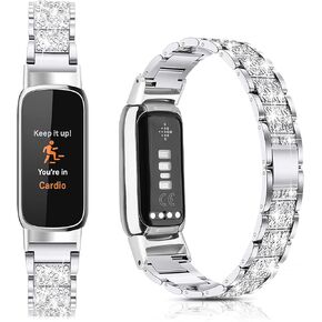 Compatible with Fitbit Luxe Band Adjustable Stainless Steel Bracelet Jewelry Replacement Wristbands Classy Dressy Straps for Luxe Accessories for Women Girls…