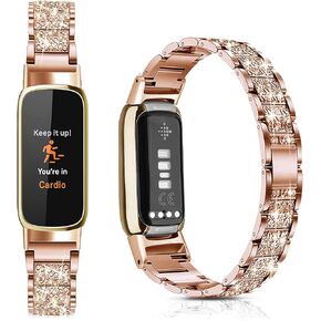Compatible with Fitbit Luxe Band Adjustable Stainless Steel Bracelet Jewelry Replacement Wristbands Classy Dressy Straps for Luxe Accessories for Women Girls…