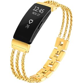 Fastgo متوافق مع Fitbit Inspire 2/ Inspire HR/Inspire Band، أساور معصم بديلة من الفولاذ المقاوم للصدأ قابلة للتعديل، سوار أنيق أنيق، إكسسوارات أحزمة ملهمة لمعدل ضربات القلب للنساء والفتيات in Kuwait