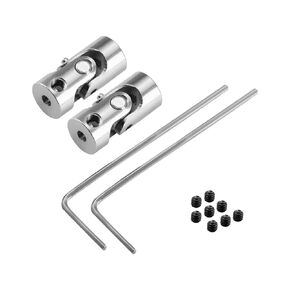 Fielect 2pcs 5mm to 5mm Inner Dia Rotatable Universal Steering Shaft U Joint Coupler L23 x D9