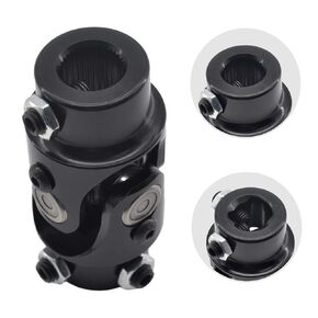 11/16" 36 Spline X 3/4" DD Steering Shaft Universal Joint Coupling Black Single U Joint