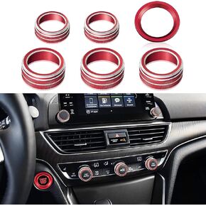 TOMALL Aluminum Engine Start Stop Push Button Cover Trim Compatible with Honda Accord Sedan Sport EX EX-L LX 2018-2022 Car Engine Ignition Start Button Cap Surrounding Trim Ring Decoration (Red)