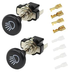 مفتاح المصباح الأمامي لعربة الجولف زر سحب لعربة الجولف ونادي السيارات EZGO Yamaha Universal 12 فولت مفتاح تشغيل وإيقاف الإضاءة (عبوتان) in Kuwait