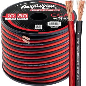 10 AWG Gauge Speaker Wire Cable (50 Feet) Stereo, Car or Home Theater, CCA