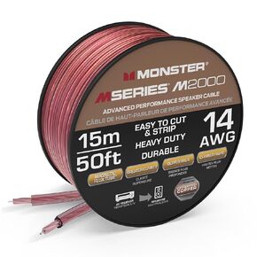 Monster M-Series 14 AWG Speaker Wire: Advanced Performance Speaker Cable 500 FT Spool with Oxygen-Free Copper Speaker Wire Construction - Easy to Strip & Install Speaker Cables